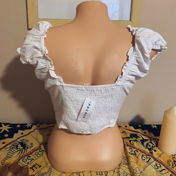 NWT Pacsun Ruffle Going Out Crop Top - Picture 2 of 3